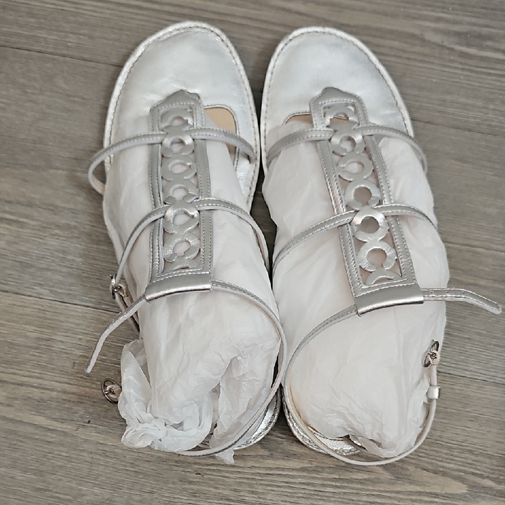 Coach Metallic Silver Sandals